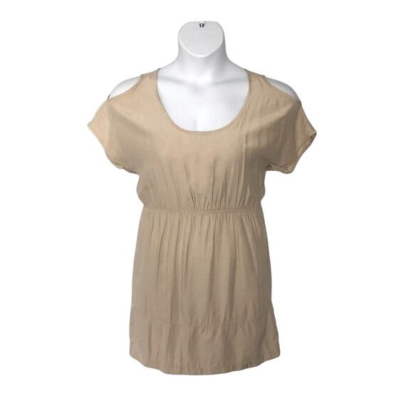 Urban Outfitters Silence + Noise Cold Shoulder Button Back Tan Dress size XS - Picture 3 of 15